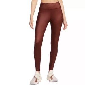 Nike Dri-Fit One Shine Metallic Tights Bronze Eclipse